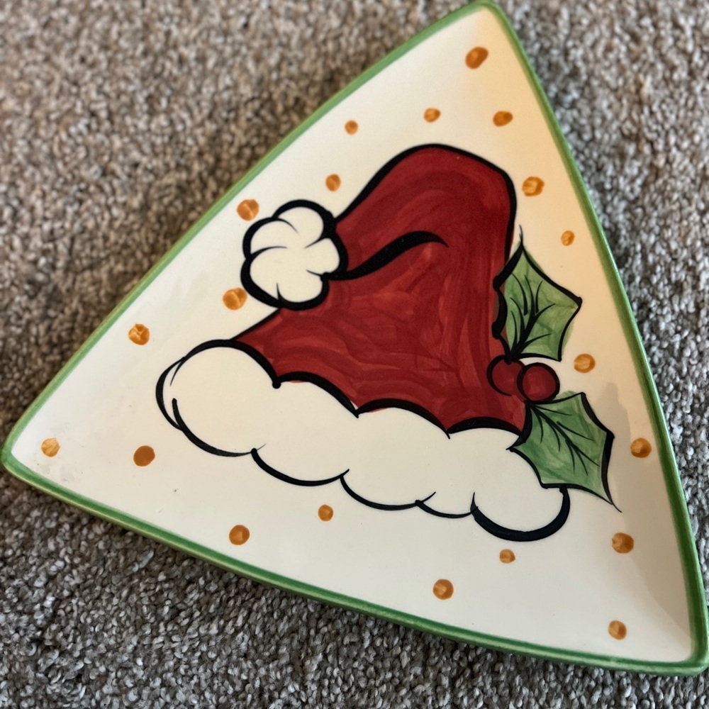 RARE Gail Pittman Santa Hat Holiday Salad Plate